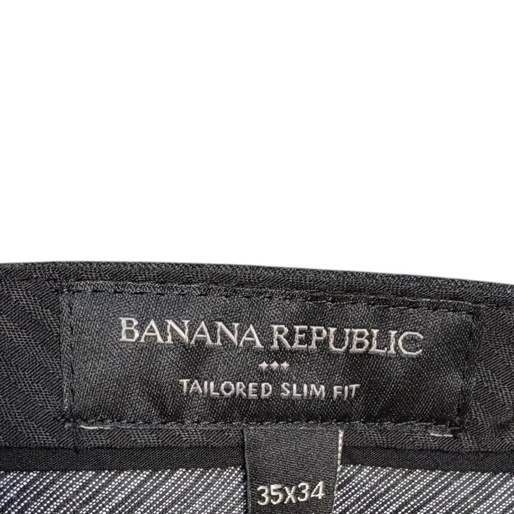 Banana Republic Mens Tailored Slim‎ Fit Suit Charcoal Gray 44L 37W Wool Blend